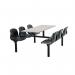 Polypropylene fixed canteen table and chairs - Fully assembled 416392