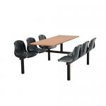 Polypropylene fixed canteen table and chairs - Fully assembled 416393