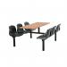 Polypropylene fixed canteen table and chairs - Fully assembled 416393