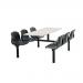 Polypropylene fixed canteen table and chairs - Fully assembled 416394