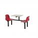 Polypropylene fixed canteen table and chairs - Fully assembled 416395