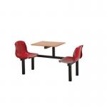 Polypropylene fixed canteen table and chairs - Fully assembled 416396