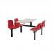 Polypropylene fixed canteen table and chairs - Fully assembled 416398