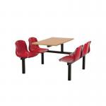 Polypropylene fixed canteen table and chairs - Fully assembled 416399