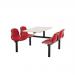 Polypropylene fixed canteen table and chairs - Fully assembled 416400