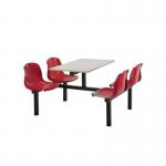 Polypropylene fixed canteen table and chairs - Fully assembled 416401