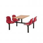 Polypropylene fixed canteen table and chairs - Fully assembled 416402