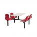 Polypropylene fixed canteen table and chairs - Fully assembled 416403