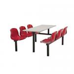 Polypropylene fixed canteen table and chairs - Fully assembled 416404