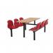 Polypropylene fixed canteen table and chairs - Fully assembled 416405