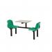 Polypropylene fixed canteen table and chairs - Fully assembled 416410