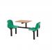 Polypropylene fixed canteen table and chairs - Fully assembled 416411