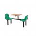 Polypropylene fixed canteen table and chairs - Fully assembled 416411