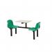 Polypropylene fixed canteen table and chairs - Fully assembled 416412