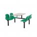 Polypropylene fixed canteen table and chairs - Fully assembled 416413