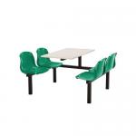 Polypropylene fixed canteen table and chairs - Fully assembled 416415