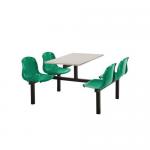 Polypropylene fixed canteen table and chairs - Fully assembled 416416