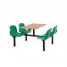 Polypropylene fixed canteen table and chairs - Fully assembled 416417