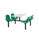 Polypropylene fixed canteen table and chairs - Fully assembled 416418