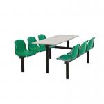 Polypropylene fixed canteen table and chairs - Fully assembled 416419