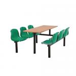 Polypropylene fixed canteen table and chairs - Fully assembled 416420