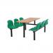 Polypropylene fixed canteen table and chairs - Fully assembled 416420