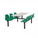 Polypropylene fixed canteen table and chairs - Fully assembled 416422