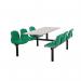 Polypropylene fixed canteen table and chairs - Fully assembled 416422