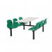 Polypropylene fixed canteen table and chairs - Fully assembled 416424