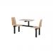 Beech seat fixed canteen table and chairs 416425