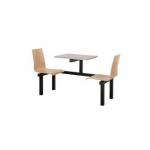 Beech seat fixed canteen table and chairs 416425