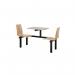 Beech seat fixed canteen table and chairs 416425