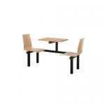 Beech seat fixed canteen table and chairs 416426