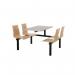 Beech seat fixed canteen table and chairs 416428