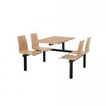 Beech seat fixed canteen table and chairs 416429