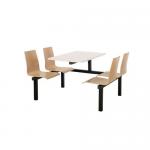 Beech seat fixed canteen table and chairs 416430