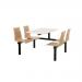 Beech seat fixed canteen table and chairs 416430