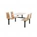 Beech seat fixed canteen table and chairs 416430