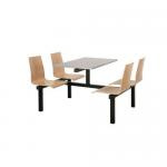 Beech seat fixed canteen table and chairs 416431