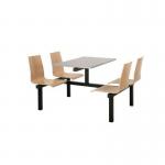 Beech seat fixed canteen table and chairs 416431