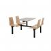 Beech seat fixed canteen table and chairs 416431