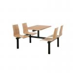 Beech seat fixed canteen table and chairs 416432