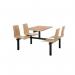 Beech seat fixed canteen table and chairs 416432