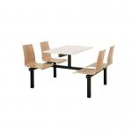 Beech seat fixed canteen table and chairs 416433