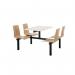 Beech seat fixed canteen table and chairs 416433