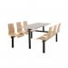 Beech seat fixed canteen table and chairs 416434