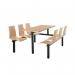 Beech seat fixed canteen table and chairs 416435