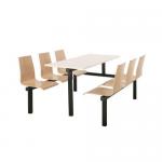 Beech seat fixed canteen table and chairs 416436