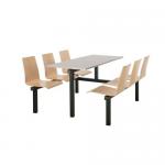 Beech seat fixed canteen table and chairs 416437