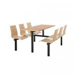 Beech seat fixed canteen table and chairs 416438